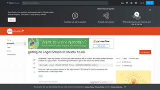 boot - getting no Login Screen in Ubuntu 16.04 - Ask Ubuntu