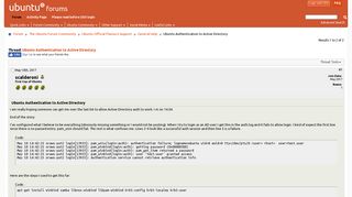 Ubuntu Authentication to Active Directory - Ubuntu Forums