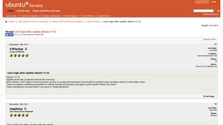 Can't login after update; Ubuntu 17.10. - Ubuntu Forums