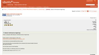 [ubuntu] ubuntu 16.04 stuck on login loop - Ubuntu Forums