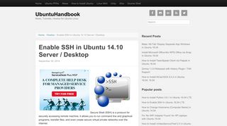 Enable SSH in Ubuntu 14.10 Server / Desktop | UbuntuHandbook