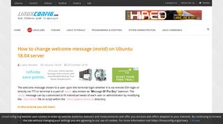 How to change welcome message (motd) on Ubuntu 18.04 server ...