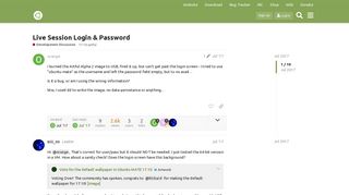 Live Session Login & Password - Development Discussion - Ubuntu ...