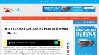 How To Change GDM Login Screen Background In Ubuntu - OSTechNix