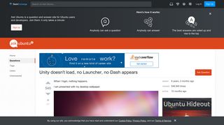 Unity doesn't load, no Launcher, no Dash appears - Ask Ubuntu