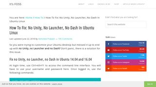 How To Fix: No Unity, No Launcher, No Dash In Ubuntu Linux - It's FOSS