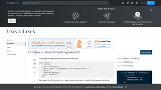ubuntu - Creating an user without a password - Unix & Linux Stack ...