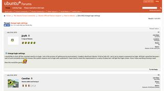 [SOLVED] change login settings - Ubuntu Forums