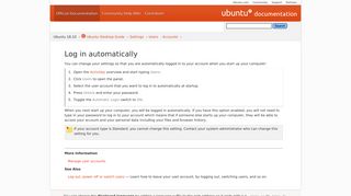 Log in automatically - Ubuntu Documentation