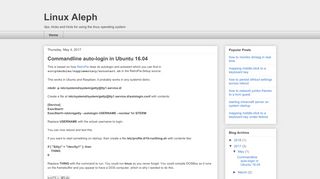 Linux Aleph: Commandline auto-login in Ubuntu 16.04