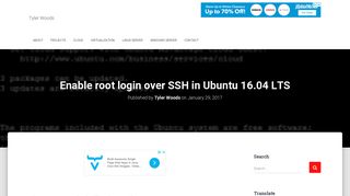 Enable root login over SSH in Ubuntu 16.04 LTS – Tyler Woods
