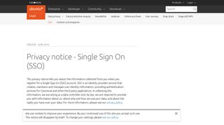Privacy notice | Single Sign On (SSO) | Ubuntu