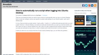 How to automatically run a script when logging into Ubuntu Desktop