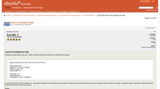 [SOLVED] System info displayed at login - Ubuntu Forums