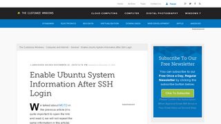 Enable Ubuntu System Information After SSH Login
