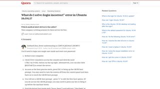 What do I solve :login incorrect” error in Ubuntu 16.04.1? - Quora