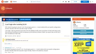I can't login after installing 18.04 : Ubuntu - Reddit