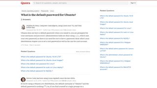 What is the default password for Ubuntu? - Quora