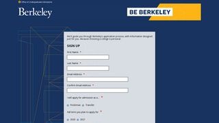 Be Berkeley: Sign Up