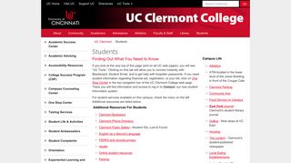Students, Colleges Around Cincinnati, University of ... - UC Clermont