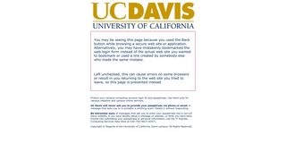 Web Login Service - Stale Request - UC Davis