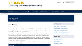 About Us | UC Davis Continuing and ... - UC Davis Extension