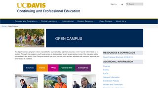 Open Campus | UC Davis Continuing and ... - UC Davis Extension