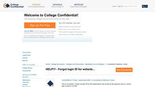 HELP!!! - Forgot login ID for website... — College Confidential