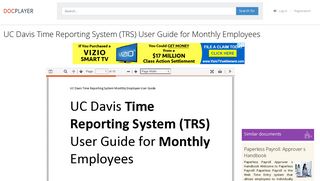 UC Davis Time Reporting System (TRS) User Guide ... - DocPlayer.net