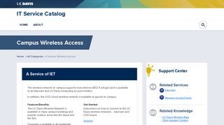 Campus Wireless Access - IT Service Catalog - UC Davis