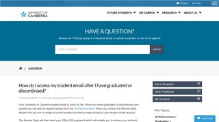 How do I access my student email after I have graduated or ...