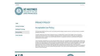Privacy Policy - UC Hastings College of the Law