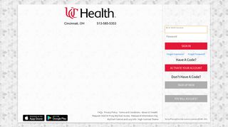 My UC Health - Login Page