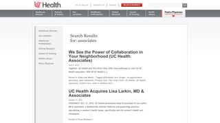 associates | UC Health