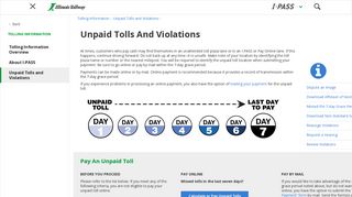 Unpaid Tolls and Violations - Illinois Tollway