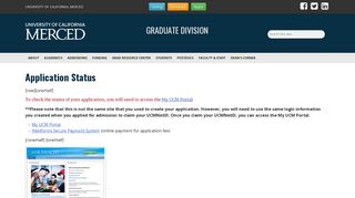 Application Status - UC Merced Graduate Division