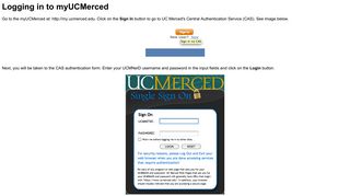 Logging in to myUCMerced