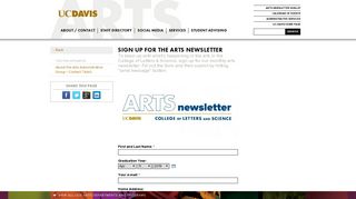 Sign up for The Arts Newsletter - UC Davis Arts