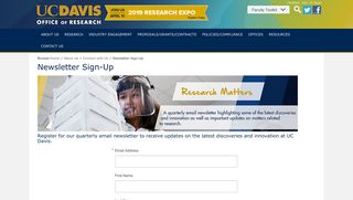 Newsletter Sign-Up - UC Davis Office of Research