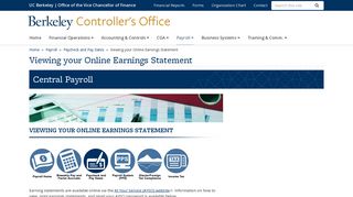 Viewing your Online Earnings Statement - Controller's Office - UC ...