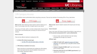 Off Campus Access, University of Cincinnati - UC Libraries