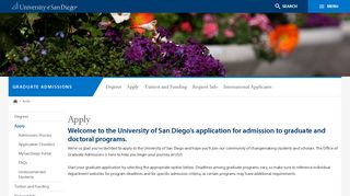 Apply - Graduate Admissions - University of San Diego