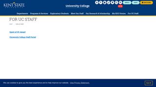 For UC Staff | University College | Kent State University