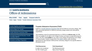 Transfer Admission Guarantee (TAG) - UCSB Admissions