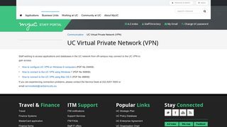 UC Virtual Private Network (VPN) : MyUC Staff Portal