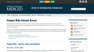 Campus Wide Internet Access | Office of Information ... - UC Merced