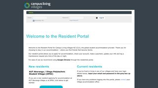 Campus Living Villages NZ - Welcome to the Resident Portal