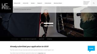 University for the Creative Arts - Applicants - UCA