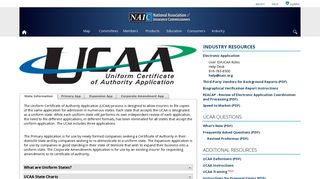 Uniform Certificate of Authority Application (UCAA) - National ...