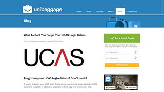 What To Do If You Forget Your UCAS Login Details | Uni Baggage